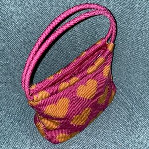 The Sak Purse Pink with Orange Hearts